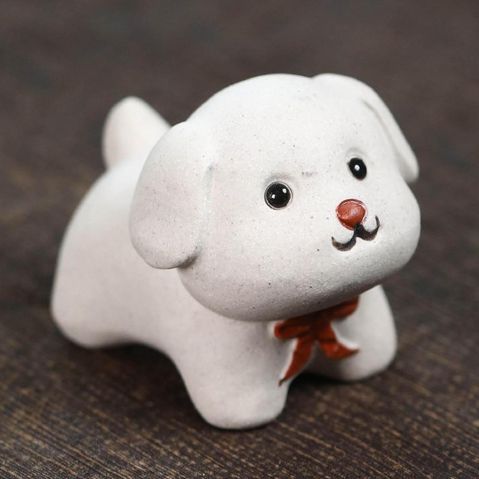 

Глиняная миниатюрная статуэтка щенка, настольное украшение, прекрасная ручная работа, миниатюрный питомец для чайного сада Standing