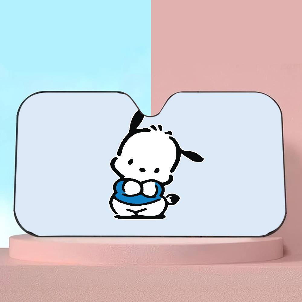 Cute Cartoon Puppy P-Pochacco Windshield Sunshade Anime Cute Car Front Windshield 70x130cm Sun Visor Heat Reflector