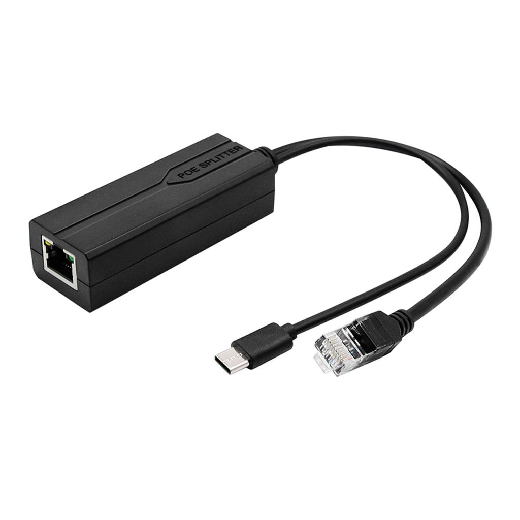 Small USB C POE Splitter USB C 5V Active PoE to USB C Adapter, 48V Input to 5V Output for Surveillances Cameras