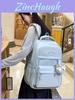 Unisex Casual Backpack With Waterresistant Twill Fabric For School And Travel