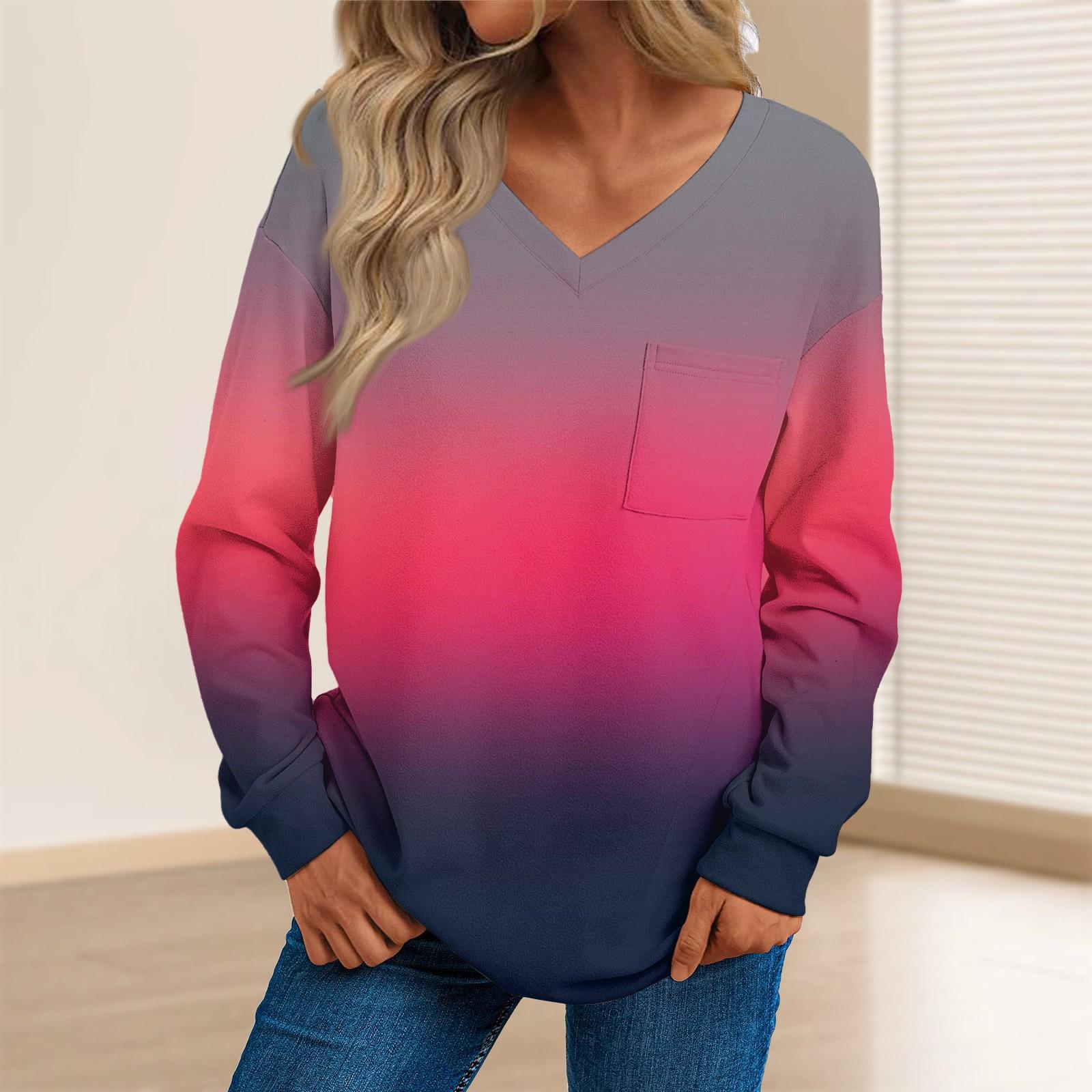 

Женская мода повседневный свитер с длинным рукавом и принтом V-образным вырезом XXXL