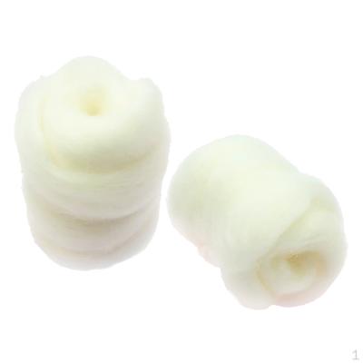 2 Pieces 10g Wool Roving Fiber Hand Crafts For Doll Handmade Bleach