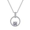 S925 Sterling Silver Moissanite Padlock & Ring Pendant Necklace - Light Luxury Clavicle Chain Choker