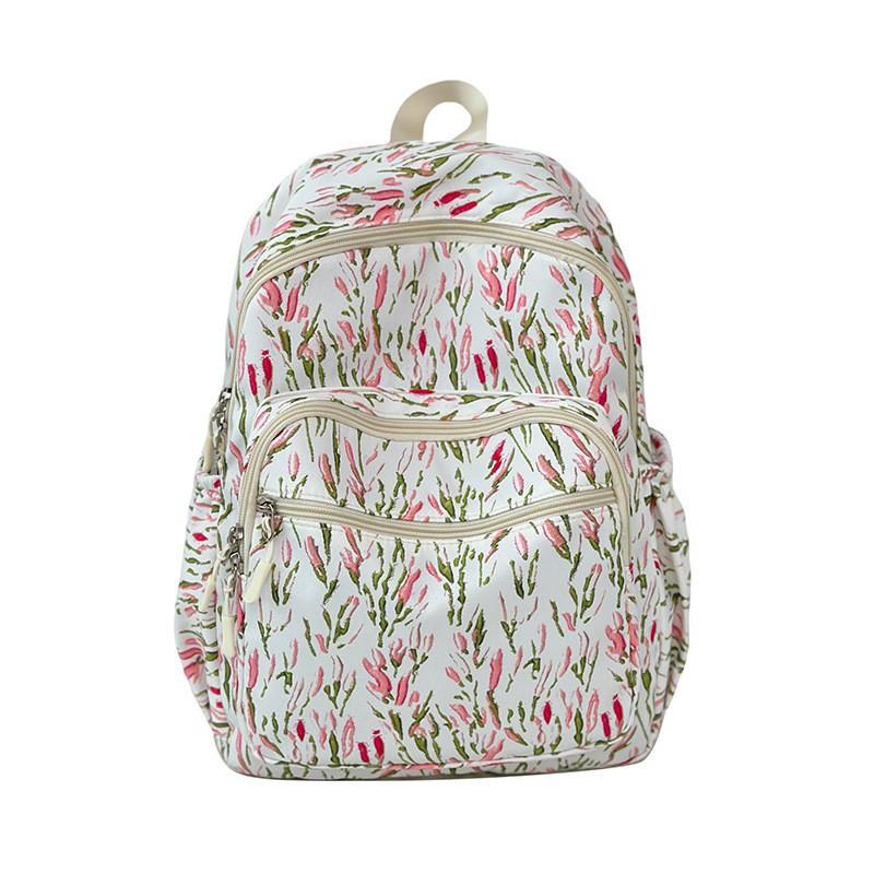 Ins Japanese Girl College Style Small Floral Backpack 2025 New Harajuku Printed Student
