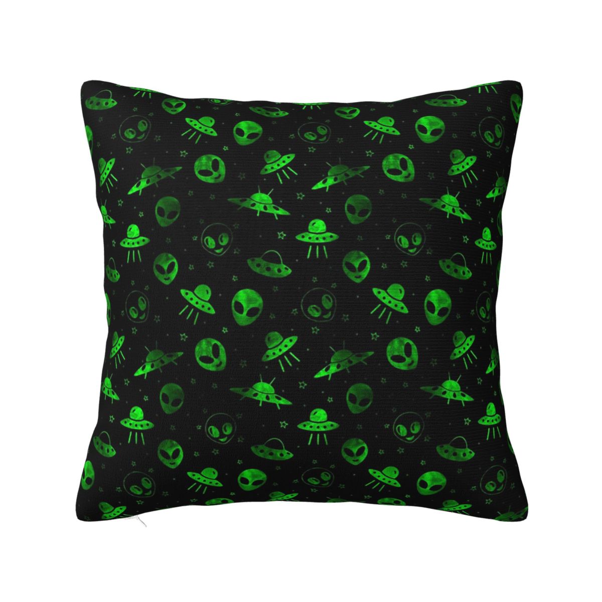 Aliens And UFOs Pattern Square Pillowcase Pillow Cover Cushion Zip Decorative Comfort Throw Pillow for Home Living Room 30x30 cm 12x12 in