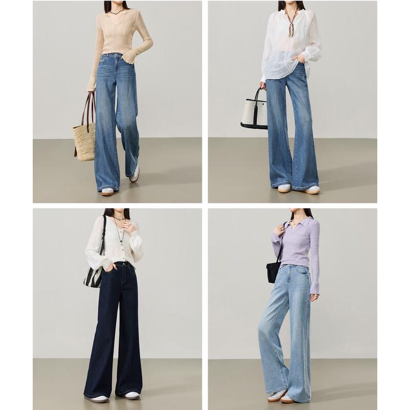 ESE-Y Women's High-Waisted Lyocell Cotton Bootcut Jeans