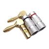 Gold-Plated Banana Plug 4mm 90° L-Shaped Elbow Red/Black Wire