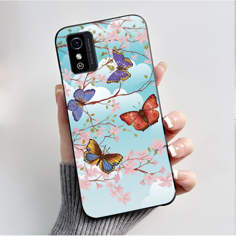 Printing Pattern Case For ZTE Blade L9 Soft Silicone Black Shell Cover Cute Flower Cartoon Casing