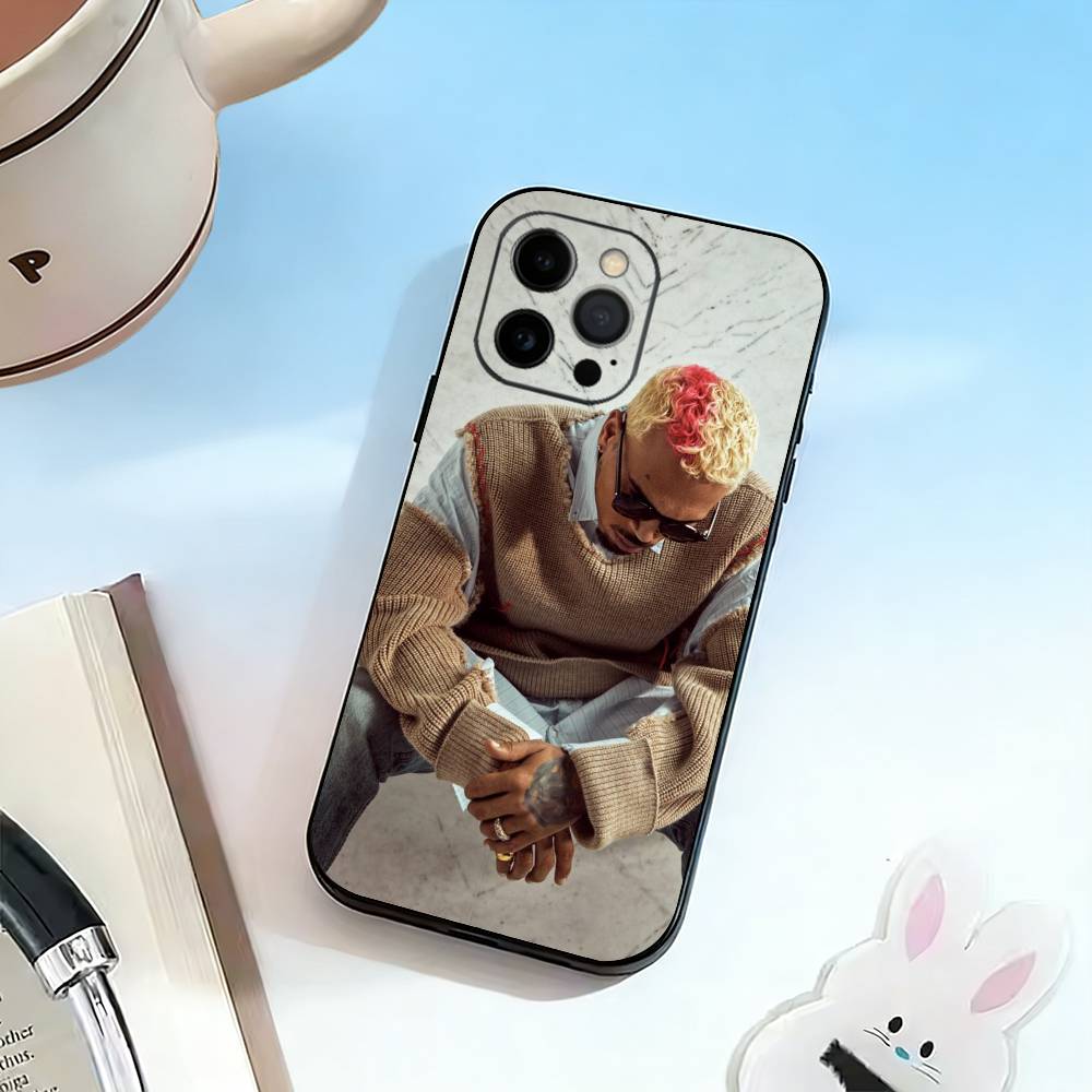 C-B-Chris Brown-singer  Phone Case For iPhone 17,16,15,14,13,12,11 Plus,Pro Max,XS,Soft Silicone Black Cover