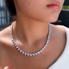 Inverted Triangle Full Diamond Necklace Zircon Personality Trend Collarbone Chain Neck Chain