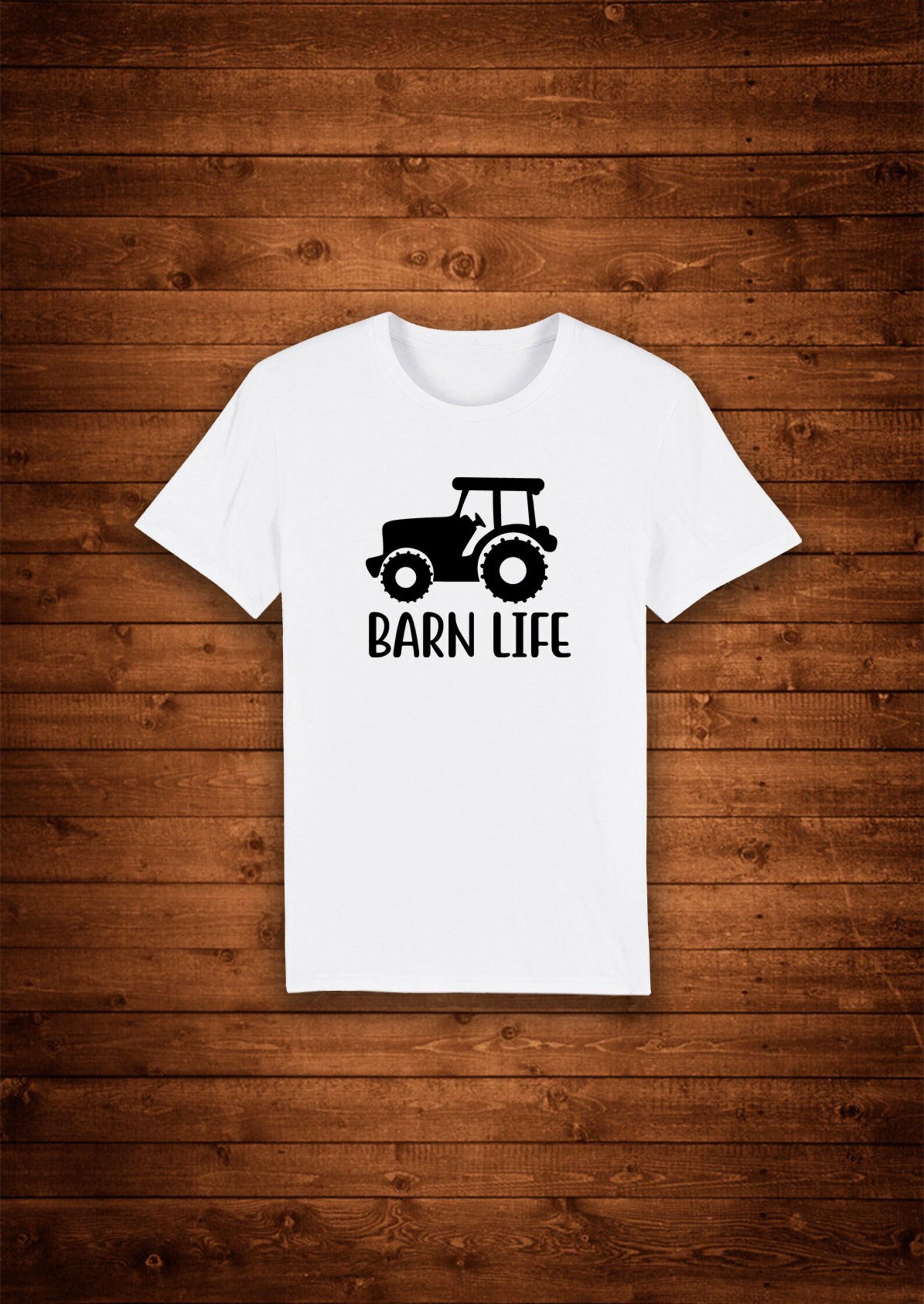 Barn Life Tractor T shirt: Organic Cotton Farmer Graphic Tee 4XL