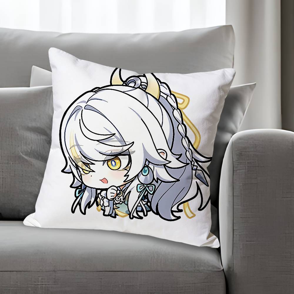 ZZibai GGenshin Impact Pillow Cases for Bedroom Living Room Sofa Home Decor Polyester Cushion Cover with Zipper
