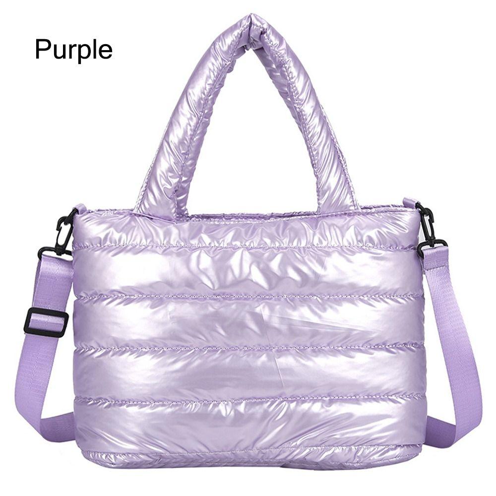 Travel Down Padding for Office Lightweight Puffer Tote Bag Shoulder Bag Quilted Puffy Handbag Down Cotton Padded