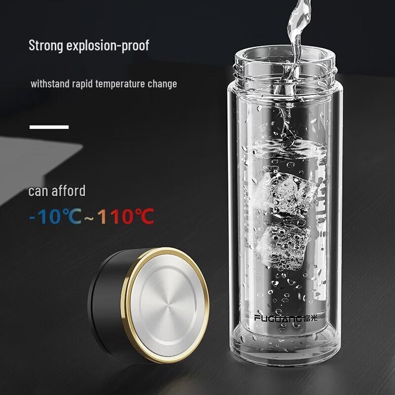 Fuguang G2120 Double-Layer Borosilicate Glass Water Bottle