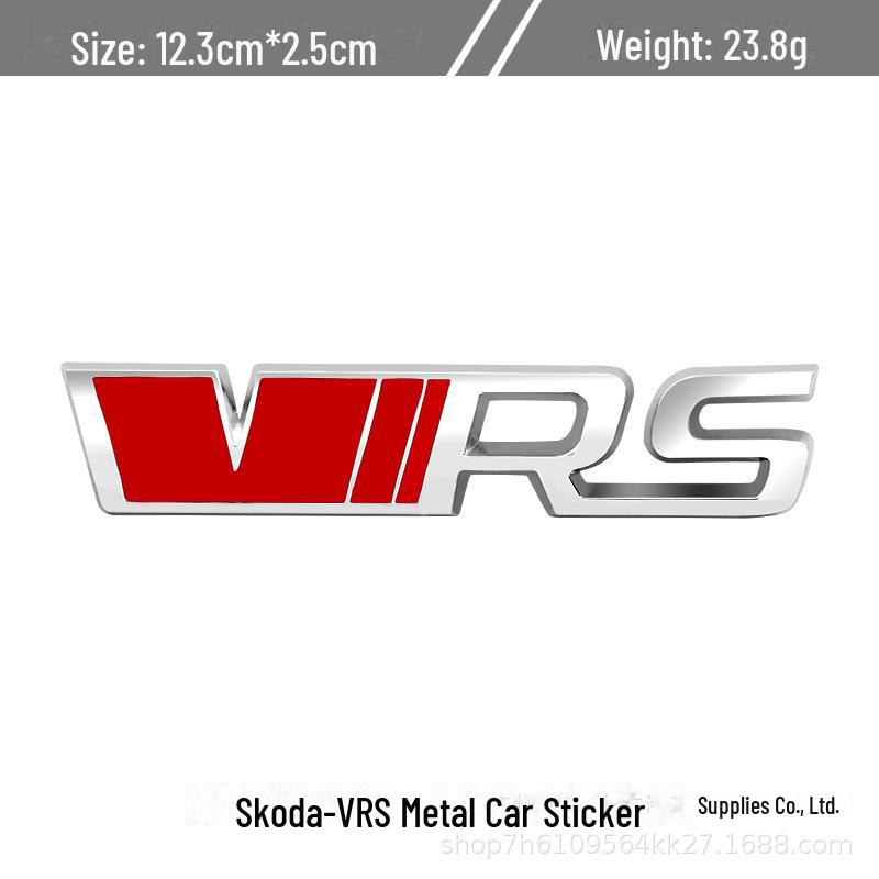 Compatible avec Volkswagen Skoda Octavia/Fabia RS: Logo VRS de calandre/aile/métal arrière et autocollant de carrosserie