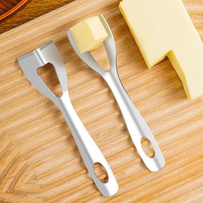 Yousheng Stainless Steel Cheese Slicer Handheld Butter Cheese Cutter Right Angle Butter Knife Spreader Cheese Chopper for Home Kitchen