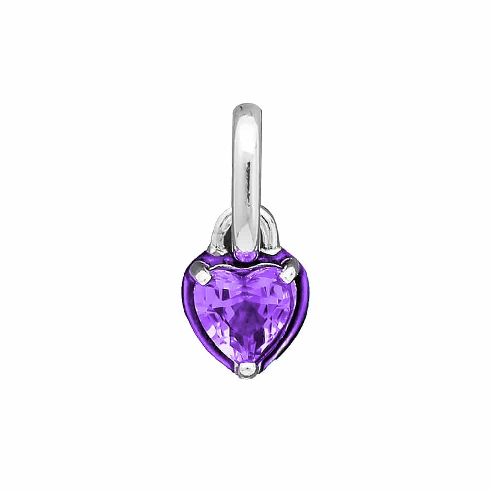 PAndora 793042c04 PAndora Me Purple Shakra Heart Mini Pendant And Dangle Silver Charm