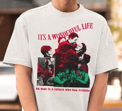 T-Shirt di Natale La Vita è Meravigliosa – Maglietta Vintage Film George Bailey