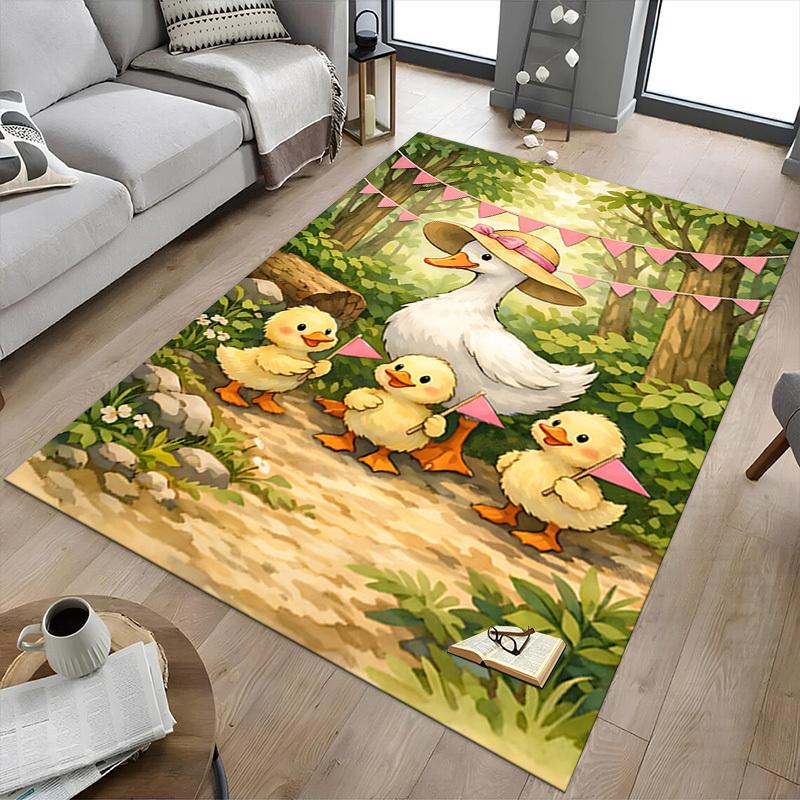 1PC Ducklings Forest Non-Slip Floor Carpet Compatible for Office&Living Room&Bedroom&Dining room - Flat - Weave Machine-S0367