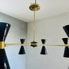 Handcrafted Brass Sputnik Chandelier 8 Arm Mid Century Stilnovo Style