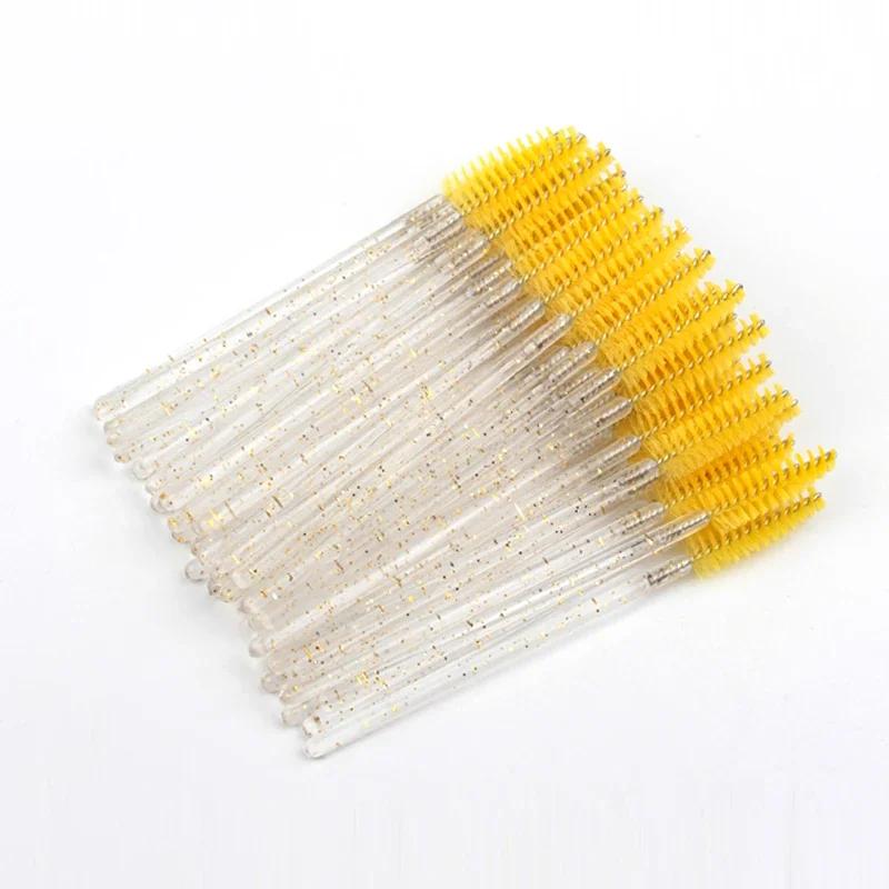 Wholesale 50pcs Disposable EyelashBrushes ExtensionCrystal Eyebrow Brush Mascara Wand Eye Lashes Cosmetic Tool Set Makeup Beauty