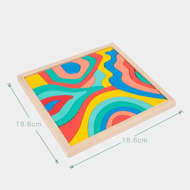 

Детская радужная деревянная игра-головоломка, деревянные игрушки, Монтессори, приходской, цвет, познавательный, 3D-конструктор, сенсорная игра, игрушка для детей