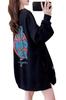 JIYUTOR Long Sleeve Loose Round Neck Pullover Plus Oversized English Stylish Korean Loose Fleece Size Women's Sweatshirt, Fit, Hoodie, Size,