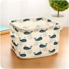 Waterproof Printed Cotton Linen Basket with Handles for Desktop, Sundries, and Small Clothes Storage