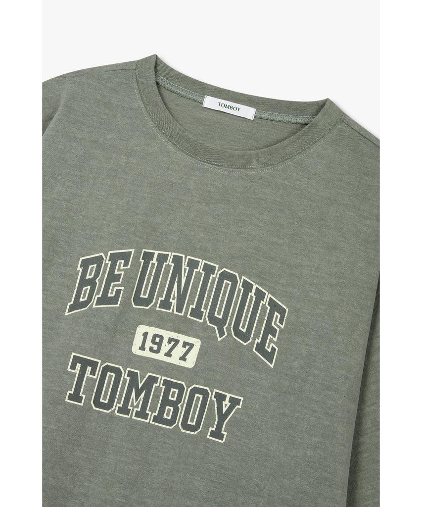 STUDIO TOMBOY Vintage Lettering Graphic Short Sleeve T-Shirt_Khaki 9176222990