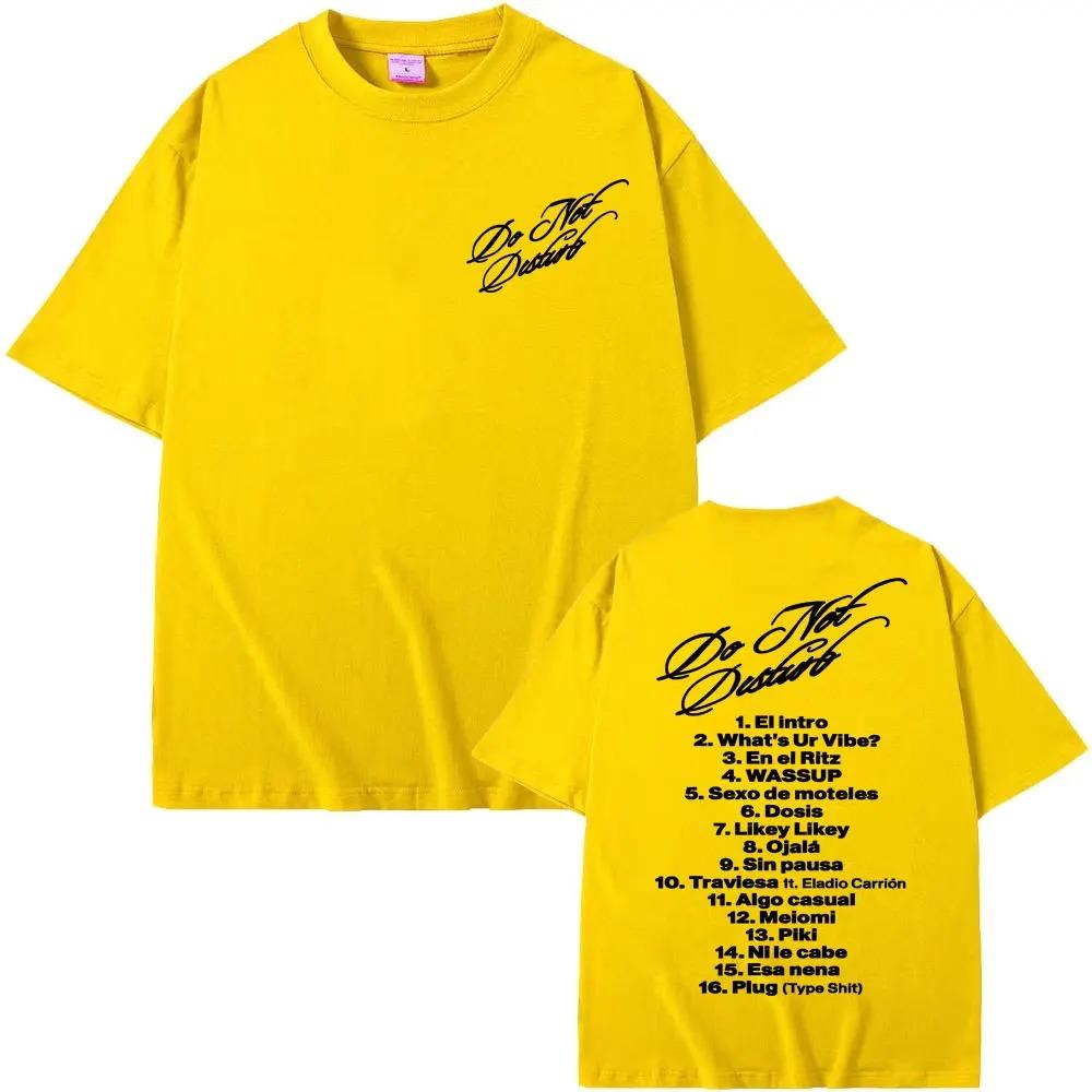 Do Not Disturb Album Tracklist Dual-Sided Minimal Script Oversized T-Shirt Casual Hip-Hop Streetwear Unisex Black T-shirt