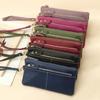 Elegant Long Women's Genuine Leather Clutch Wallet with Thin Korean Style Zipper