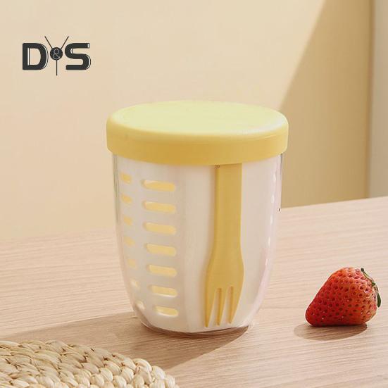 Portable Salad Cup with Fork Fruit Storage Container for Fridge BPA-Free Leak-Proof On-the-go Cup Freshness Preserving Salad Container