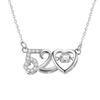 Beixi S925 Sterling Silver Pulsating Heart Rhinestone Necklace for Women