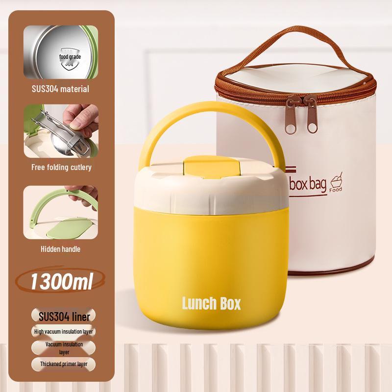 304 Stainless Steel Double-Layer Leak-Proof Insulated Bento Lunch Box with Food Compartments