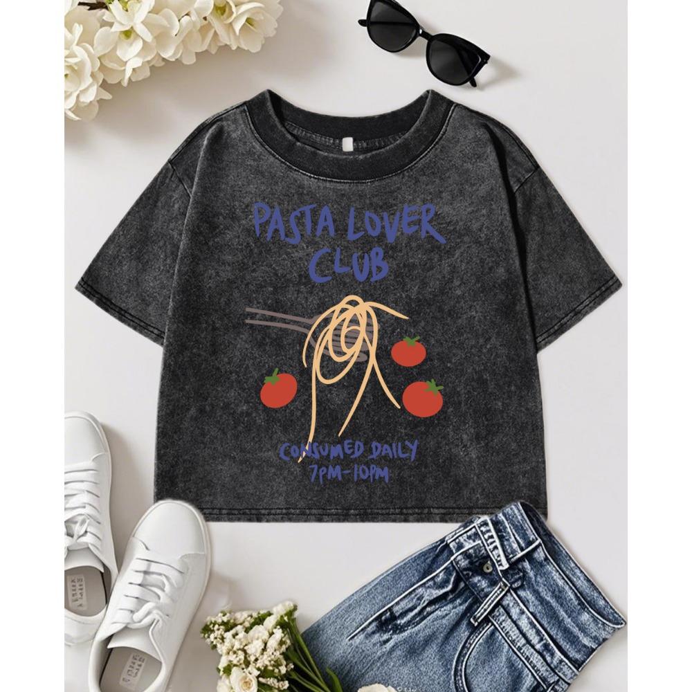 

Клуб Любителей Пасты Потребляется Ежедневно Принтованная Женская Стиранная Футболка Хлопковые Топы Приталенная Модная Футболка Фитнес Летние Футболки M