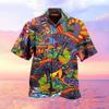 Men's Fashion Cool Cute Casual Hawaiian Print Casual Shirt Short Sleeve Top