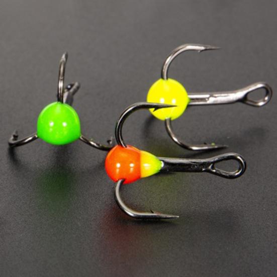 10Pcs/Box Mini Ice Fishing Hook Rust-resistant High Carbon Steel Good Toughness Solid Treble