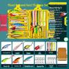 Fishing Lure Bait Set - 115 Pcs Mixed Soft & Hard Lures