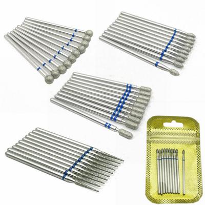 10pcs/set Diamond Nail Drill Polisher Bit Rotary Bits For Electric Manicure Machine Milling Cutter Bur Nail Drills