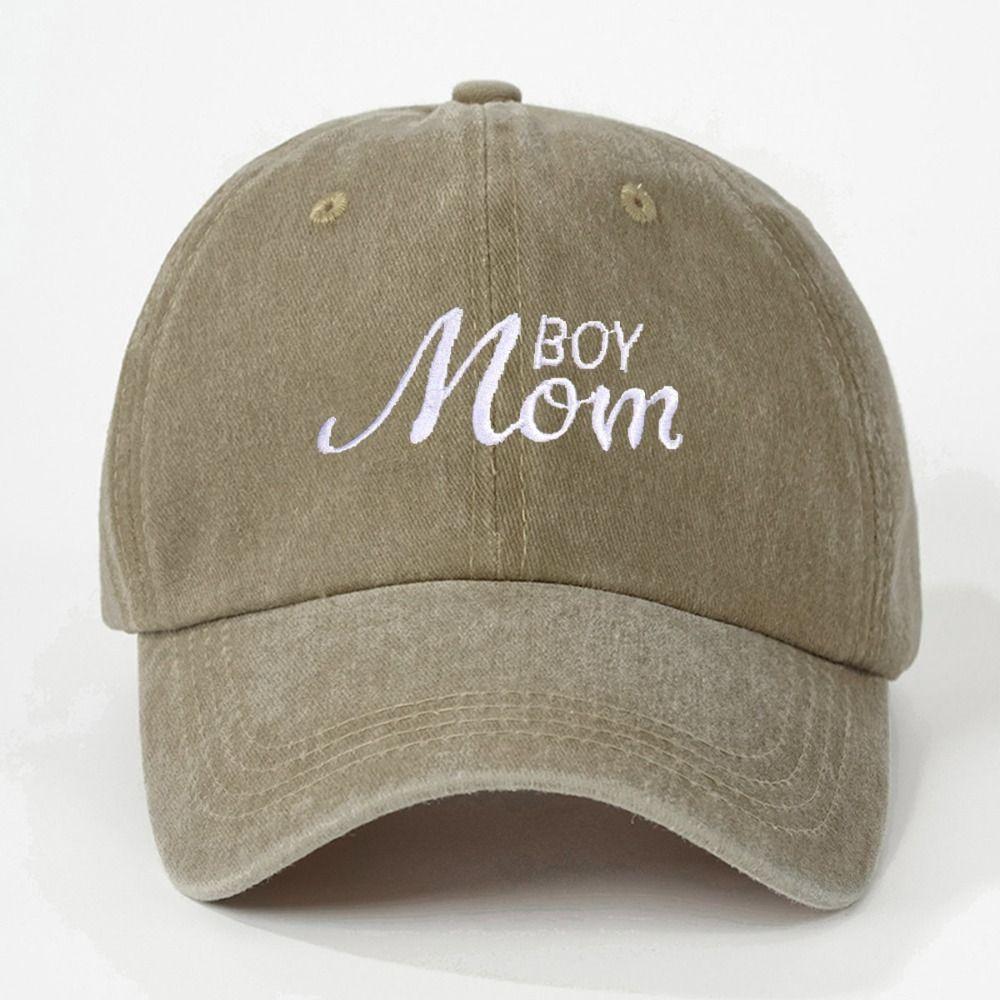 Washed Cotton Boy Mom Embroidery Caps Vintage Baseball Cap Fashion Sport Visors Cap Gifts