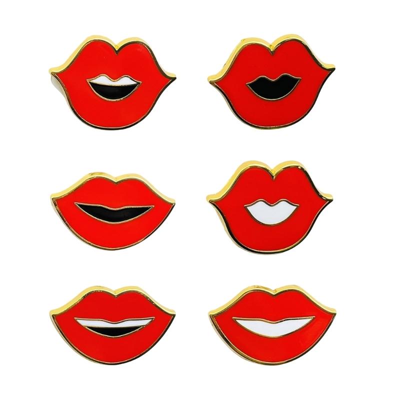 Mouth Shaped Lapel Pin Handmade Jackets Bag Backpack Badge Accessory Clothing Accessories for Elegant Women and Girls