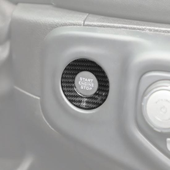 For Jeep Gladiator JT/JL 18-2025 Carbon Engine Start Stop Button Ring Cover Trim