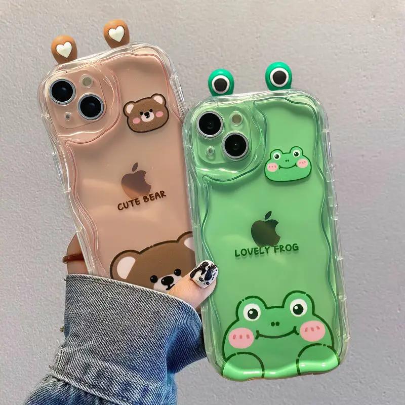 Cute 3D Ears Shy Cat Case for Xiaomi 15T 15 12T Redmi 15 15C Note 15 Pro 5G 4G POCO X7 X6 X5 X3 M3 M4 M6 F6 F7 Pro F8 Ultra