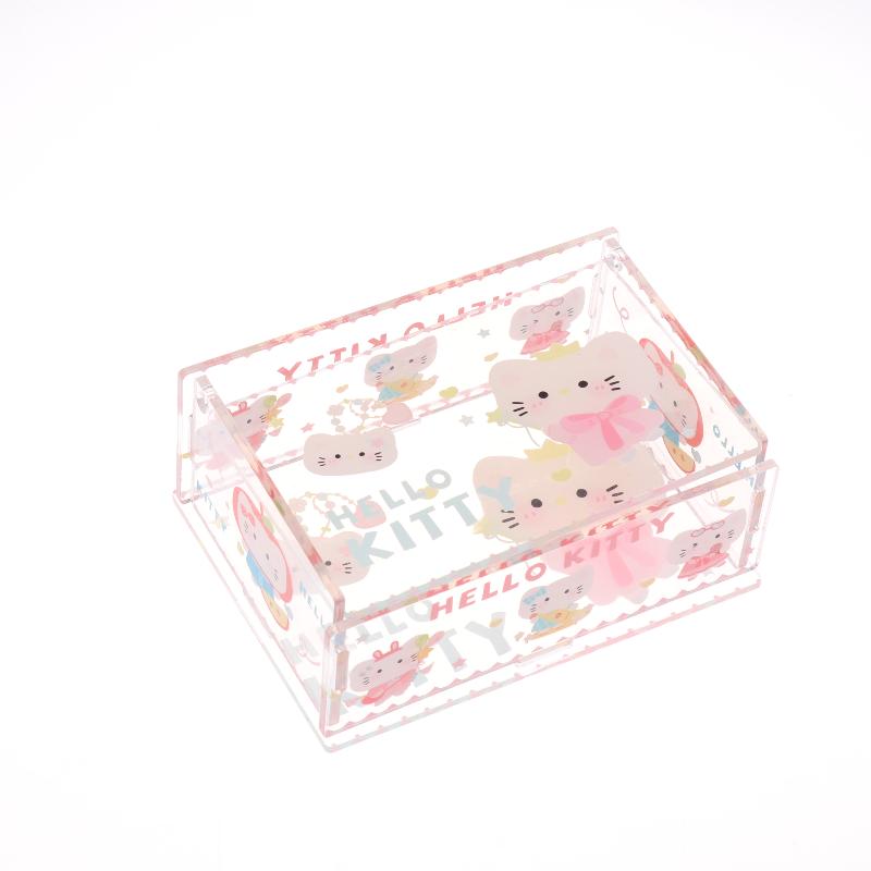 Коробка для хранения Hello Kitty Милая акриловая откидная настольная коробка для хранения Пылезащитная Съемная домашняя декорация