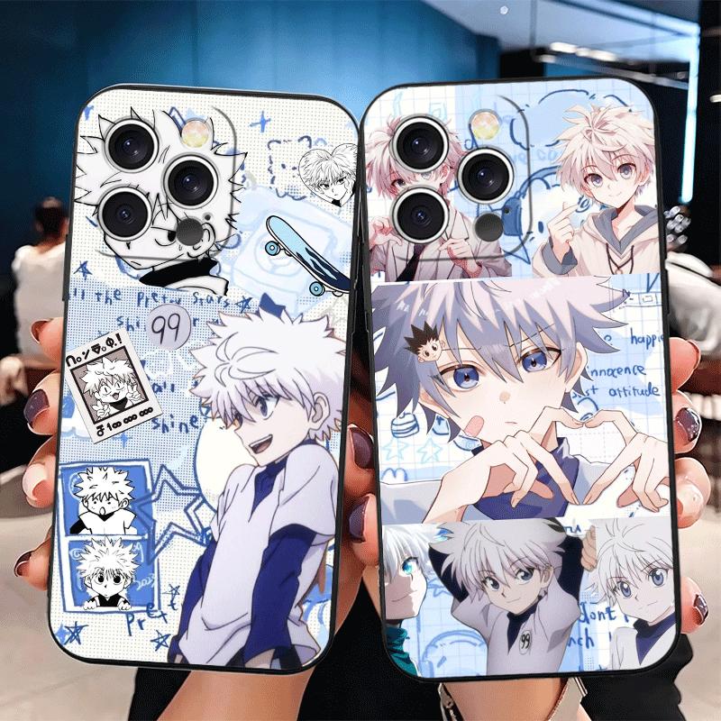 Hunter X-Hunters Killua Soft Phone Case for iPhone 16 16E 17 Air 15 Pro Max 14 Plus 13 Mini 11 12 7 Black Cover Back Shell