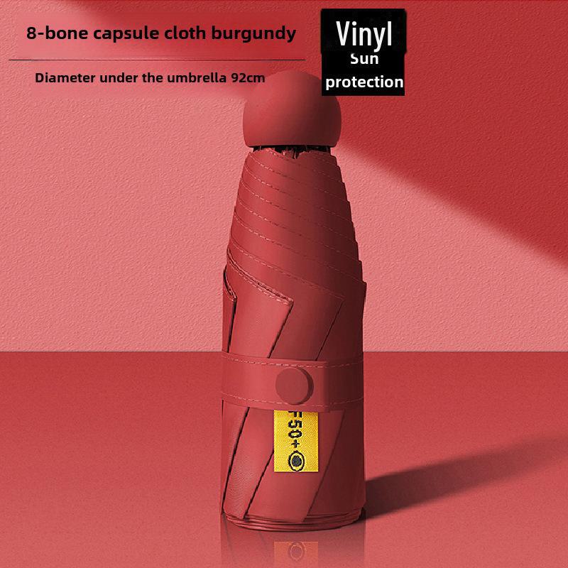 Portable Women's Sun Protection Umbrella - Mini Black Capsule Design