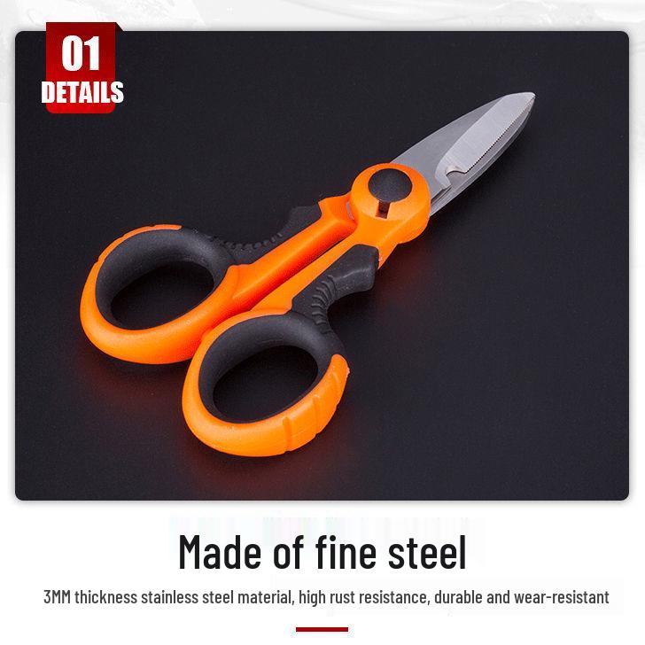 Stainless Steel Multifunctional Fishing Scissors: Dyneema Line Cutter & Gear