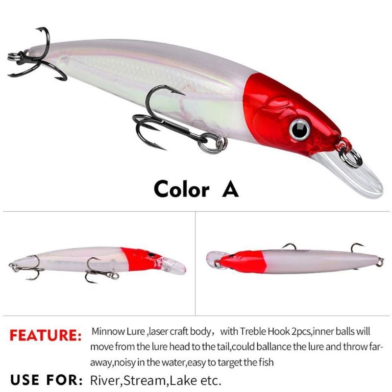 5Pcs Minnow Fishing Lures Wobbler Glow Hard Baits 7g/14g Crankbaits Walleye Swimbait for Freshwater Saltwater Fishing