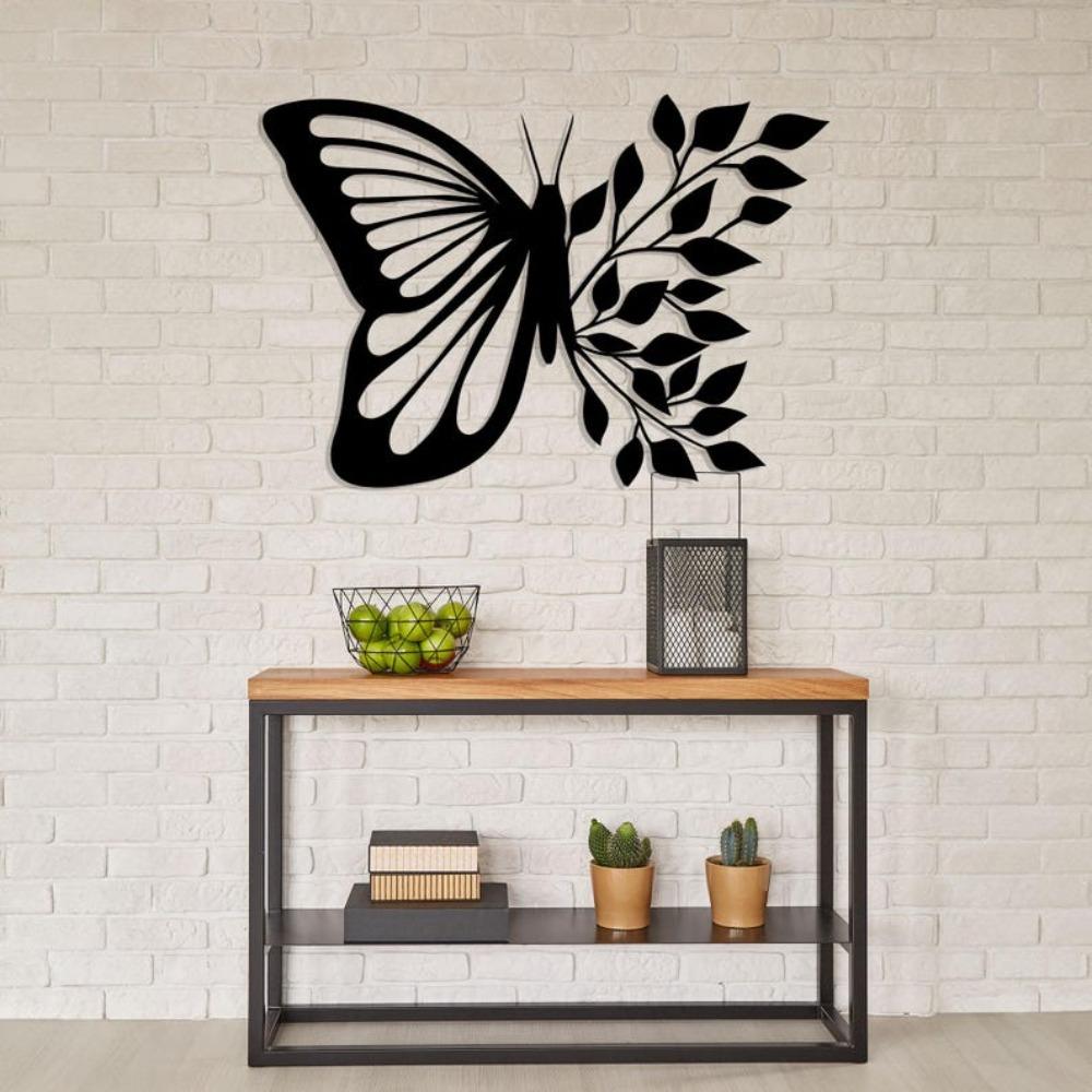 Wrought Iron Butterfly Leaves Wall Decor Nature Metal Art