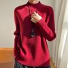 Navava Simple Daily Solid Rib Half Polo Long Sleeve KniT T shirT Nk3522